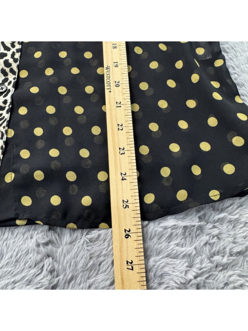 INC International Black Yellow Polka Dot Button-Up Sheer Blouse Women Size M NEW - Picture 9 of 13
